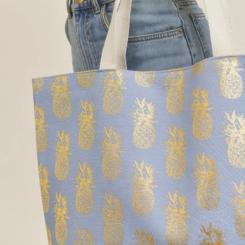 Gold Foil Pineapple Beach Bag - Picture 2 of 4